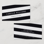 Carte De Visite MODERNE MINIMAL à bande rouge gras noir blanc (Devant / Derrière)