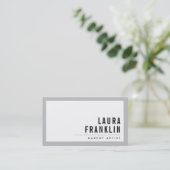 Carte De Visite MODERNE MINIMAL bold nom doux gris noir (Debout devant)
