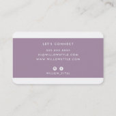Carte De Visite MODERNE MINIMAL bold nom mauve violet noir (Dos)