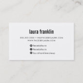 Carte De Visite MODERNE MINIMAL bold nom rose vif noir (Dos)