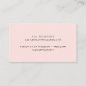 Carte De Visite MODERNE MINIMAL design bordure rose pâle noir (Dos)