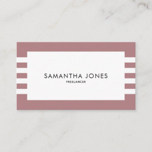 Carte De Visite Moderne Minimal Dusty Rose Blancs Freelancer