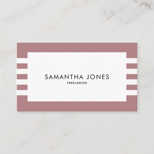 Carte De Visite Moderne Minimal Dusty Rose Blancs Freelancer (Devant)