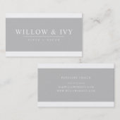 Carte De Visite MODERNE MINIMAL élégant bande simple gris pâle (Devant / Derrière)