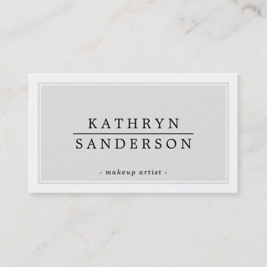 Carte De Visite MODERNE MINIMAL élégant bordure gris clair noir (Devant)