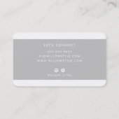 Carte De Visite MODERNE MINIMAL élégant clair clair gris pâle (Dos)