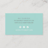 Carte De Visite MODERNE MINIMAL élégant vert menthe (Dos)