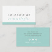 Carte De Visite MODERNE MINIMAL élégant vert menthe (Devant / Derrière)