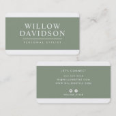 Carte De Visite MODERNE MINIMAL élégant vert vert vert vert vert v (Devant / Derrière)