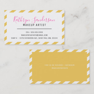Carte De Visite MODERNE MINIMAL FRONTIÈRE moutarde jaune rose blan