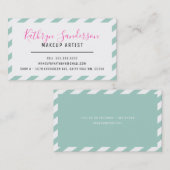 Carte De Visite MODERNE MINIMAL FRONTIÈRE simple menthe vert rose  (Devant / Derrière)