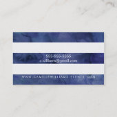 Carte De Visite MODERNE MINIMAL large bande d'eau douce marine (Dos)