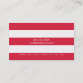Carte De Visite MODERNE MINIMAL large bande motif cool rouge blanc (Dos)