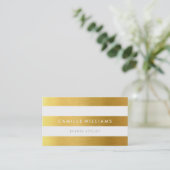 Carte De Visite MODERNE MINIMAL large bande motif doré look (Debout devant)
