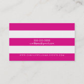 Carte De Visite MODERNE MINIMAL large bande motif rose chaud clair (Dos)