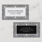 Carte De Visite MODERNE MINIMAL motif simple noir blanc (Devant / Derrière)