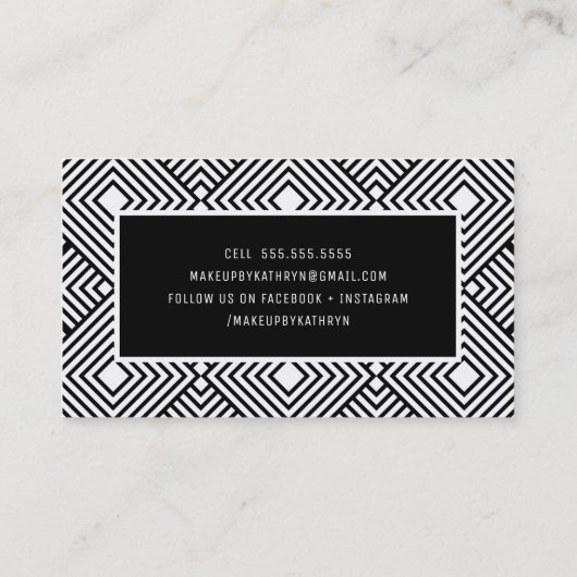 Carte De Visite MODERNE MINIMAL motif simple noir blanc (Dos)