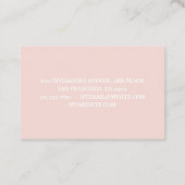 Carte De Visite Moderne Minimal Pastel Rose Bonjour Et Vous Nom (Dos)