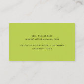 Carte De Visite MODERNE MINIMAL simple bordure citron vert bande n (Dos)