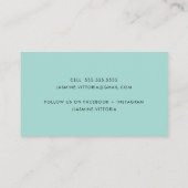 Carte De Visite MODERNE MINIMAL simple bordure menthe vert bande n (Dos)