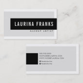 Carte De Visite MODERNE MINIMAL simple nom chic gris clair noir (Devant / Derrière)