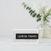 Carte De Visite MODERNE MINIMAL simple nom chic gris clair noir (Debout devant)