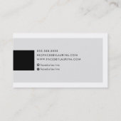 Carte De Visite MODERNE MINIMAL simple nom chic gris clair noir (Dos)