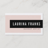 Carte De Visite MODERNE MINIMAL simple nom rose pâle noir (Devant)