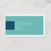 Carte De Visite MODERNE MINIMAL simple nom turquoise menthe marine (Dos)