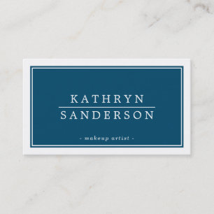 Carte De Visite MODERNE MINIMAL style bordure marine bleu blanc ty