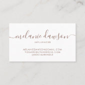 Carte De Visite Moderne Minimale 3 Photo Influenceur social Brown (Dos)