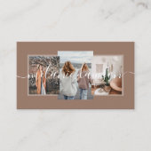 Carte De Visite Moderne Minimale 3 Photo Influenceur social Brown (Devant)