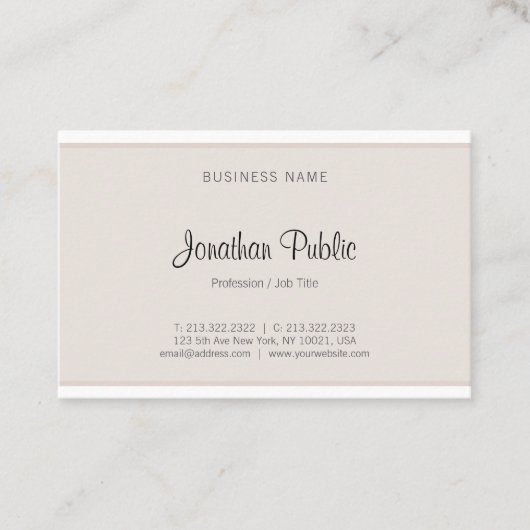 Carte De Visite Moderne minimaliste à la mode élégant élégant socl (Devant)