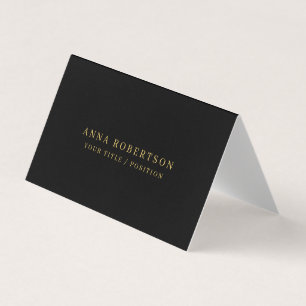 Carte De Visite Moderne minimaliste Black Gold Professional tendan