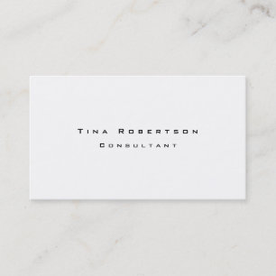 Carte De Visite Moderne minimaliste blanc simple simple créatif