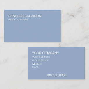 Carte De Visite Moderne Minimaliste Bleu Poussiéreux