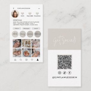 Carte De Visite Moderne minimaliste design multi photo QR CODE