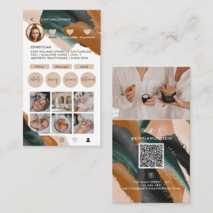 Carte De Visite Moderne minimaliste design multi photo QR CODE aff