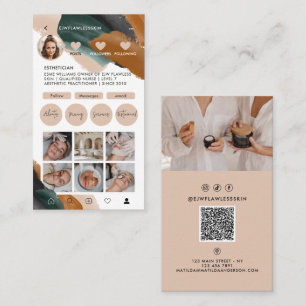 Carte De Visite Moderne minimaliste design multi photo QR CODE bei