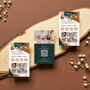 Carte De Visite Moderne minimaliste design multi photo QR CODE ver