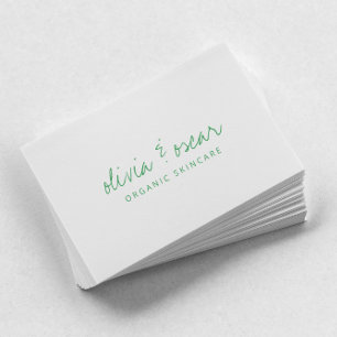 Carte De Visite Moderne Minimaliste Écriture Manuscrite Kelly Vert