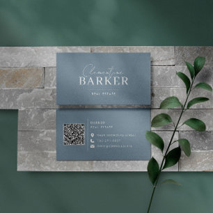 Carte De Visite Moderne minimaliste élégant bleu simple typographi