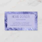 Carte De Visite Moderne minimaliste feuille violet Métallique (Dos)