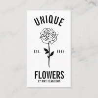 Moderne minimaliste fleur rose noire et blanche