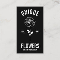 Moderne minimaliste fleur rose noire et blanche