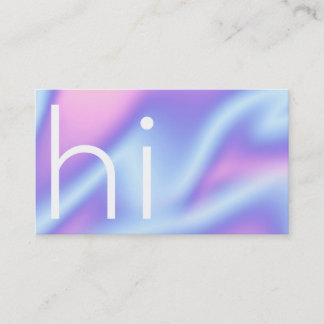 Carte De Visite Moderne minimaliste HI hollographique violet et ro