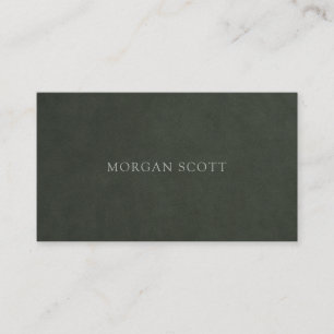 Carte De Visite Moderne Minimaliste Imprimé en Cuir Vert