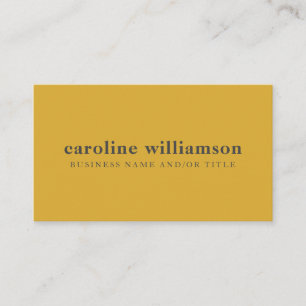 Carte De Visite Moderne Minimaliste Jaune Moutarde Gris Texte Pers