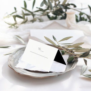 Carte De Visite Moderne Minimaliste   Mariage Noir et Blanc