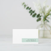 Carte De Visite Moderne minimaliste Mint Green Pastel (Debout devant)